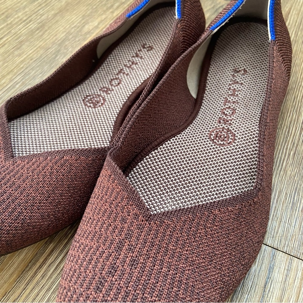 Rothy's Truffle Python Textured Flats With Blue A… - image 2